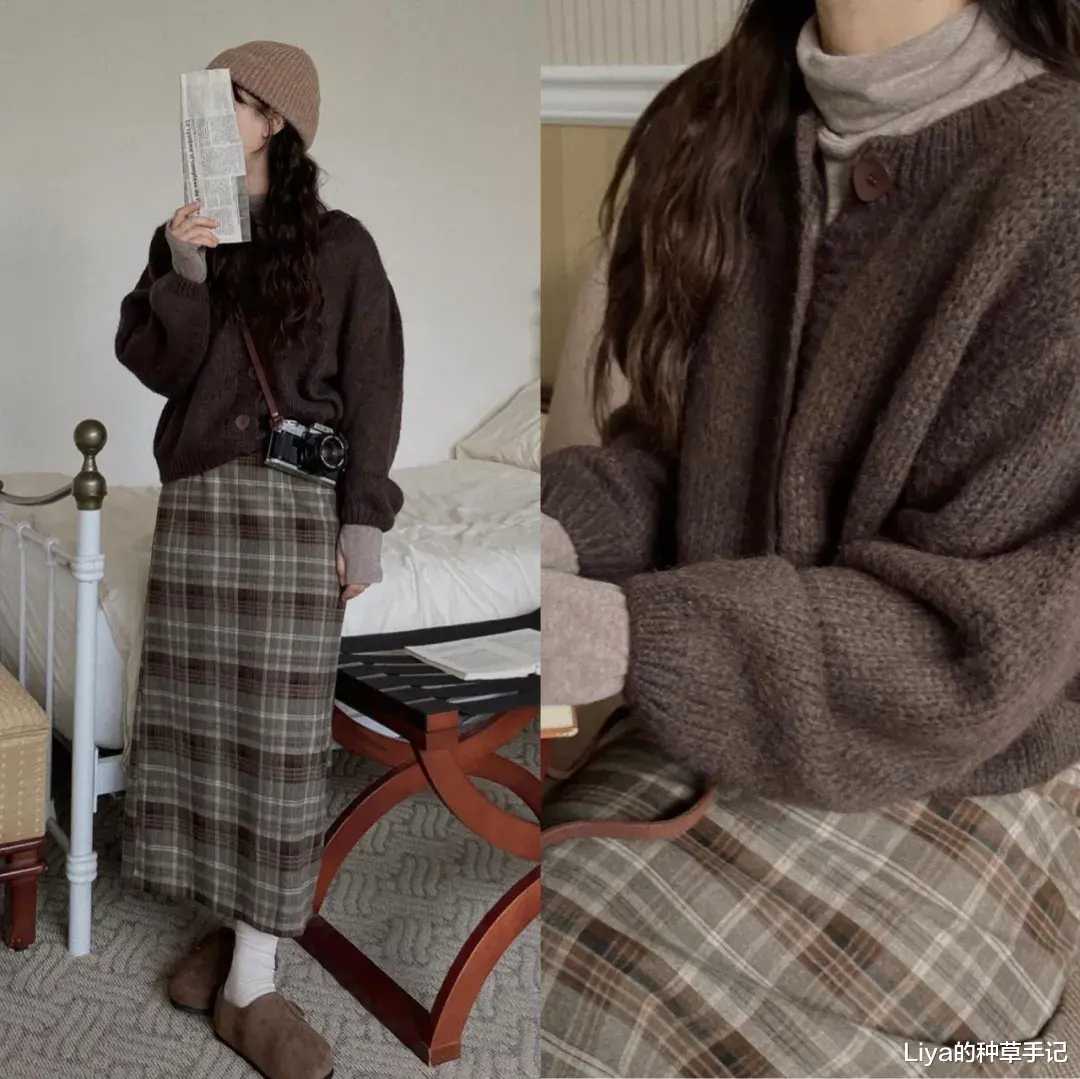 Liya的种草手记 大毛衣 + 半裙，太洋气
