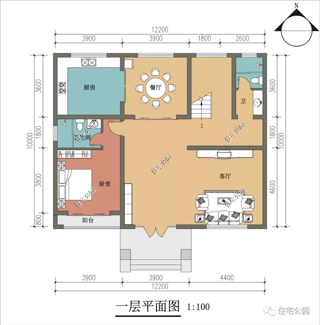 贝壳找房|12×10米占地百平，4卧2厅格局，农村新房就这样盖