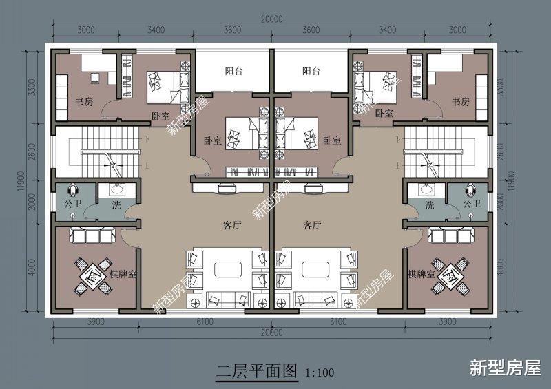 阳台|分享8套双拼户型，兄弟共建房的最佳选择，哪套更适合农村？