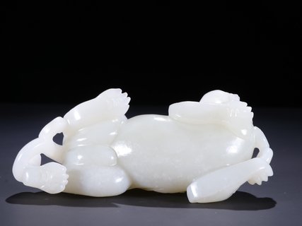 和田玉籽料|和田玉籽料子母瑞兽摆件