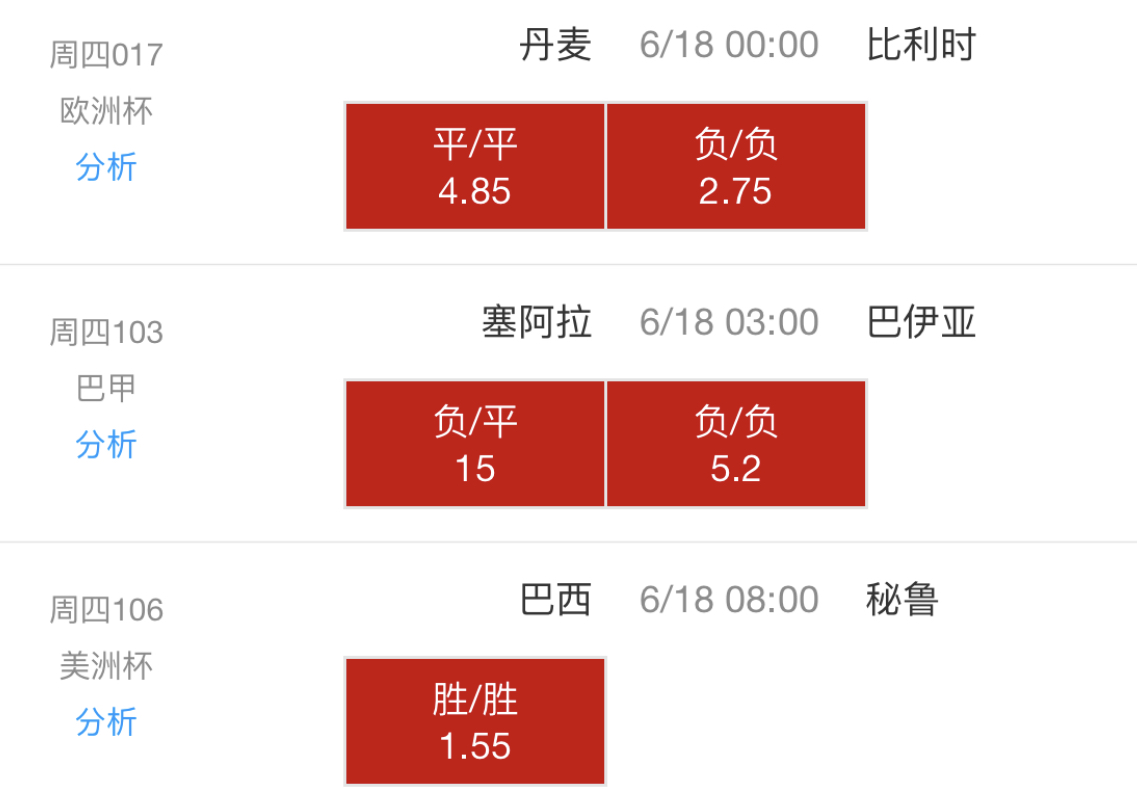 |6月17日，足球推荐