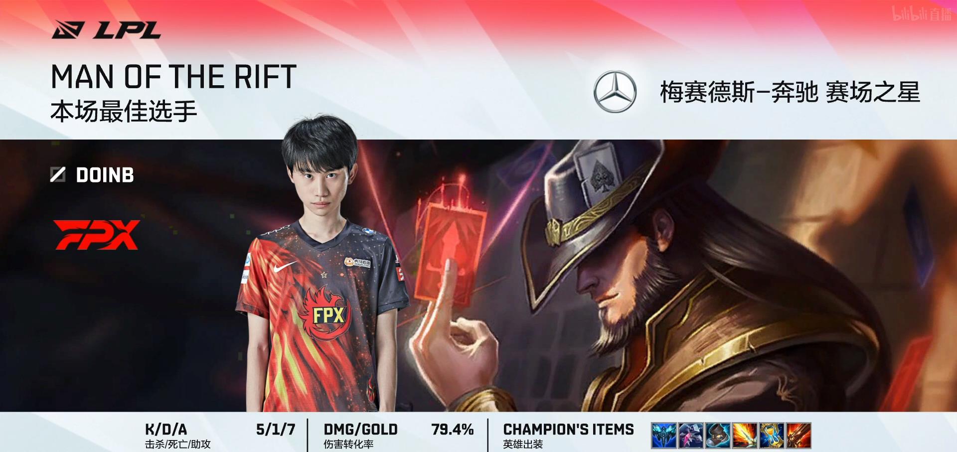 fpx战队|FPX击败WE，Crisp细节操作立大功，Doinb拿到第16次MVP