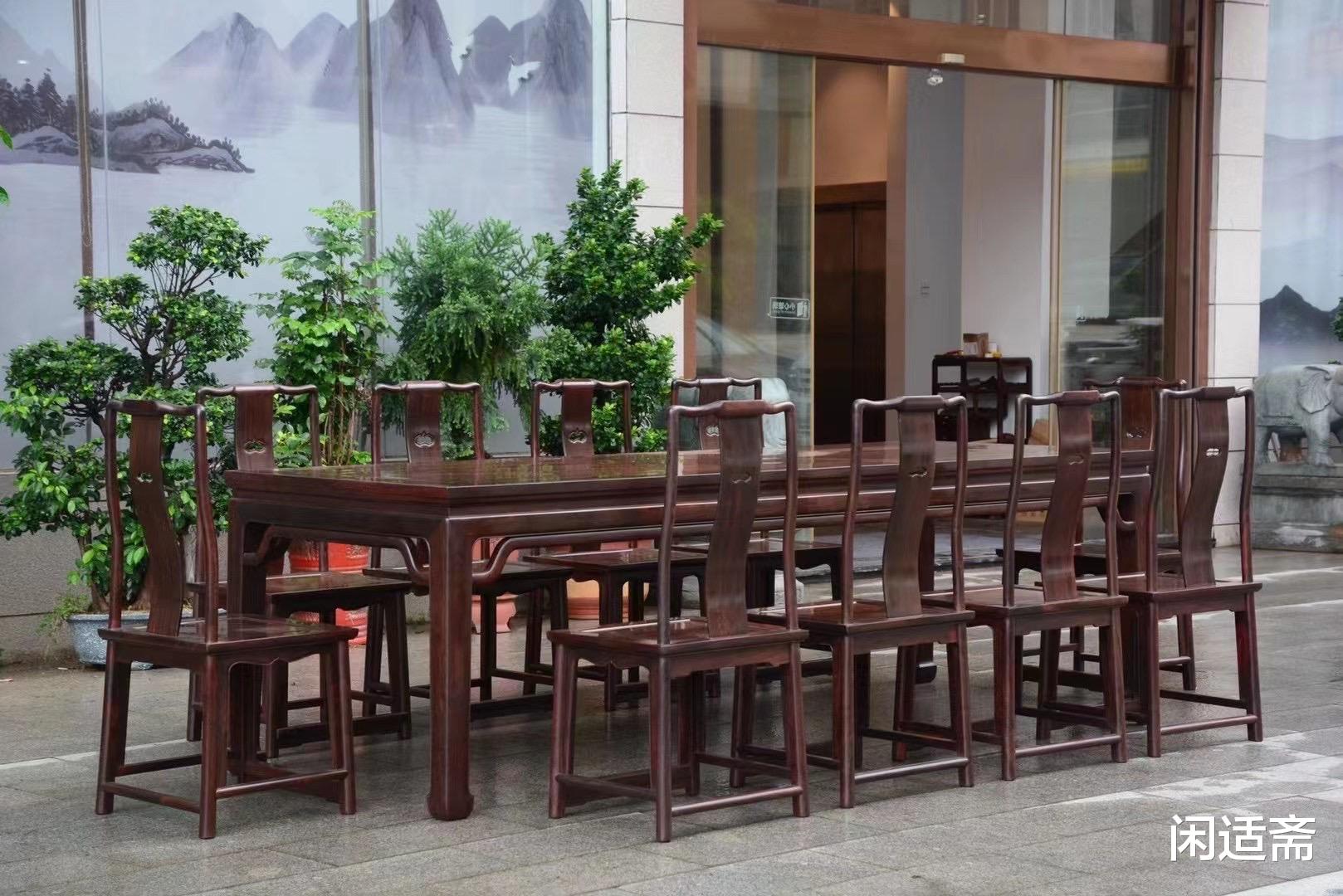 设计师|气势非凡，罗锅枨顶牙带束腰，大画桌会议桌，红木家具