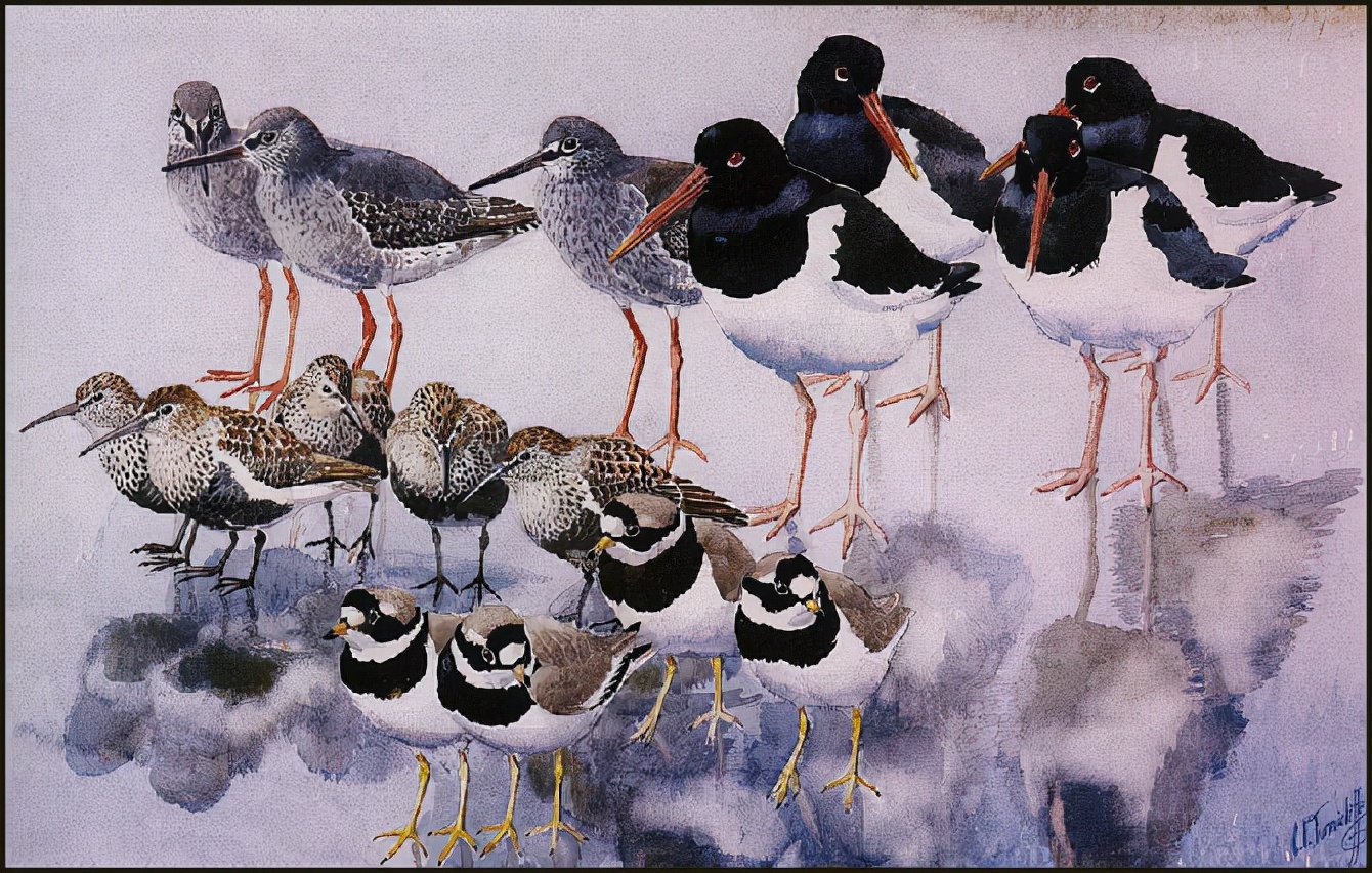 英国查尔斯.图尼克利夫(Charles.Tunnicliffe)禽鸟水彩画