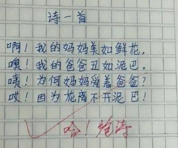 舜网 小学生“即兴作诗”走红，家长气的直跺脚，老师笑称：天才段子手