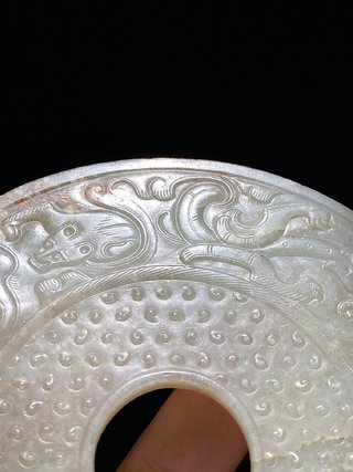 和田玉籽料|明以前 和田玉籽料 螭龙 螭虎 凤纹 乳钉纹 玉璧