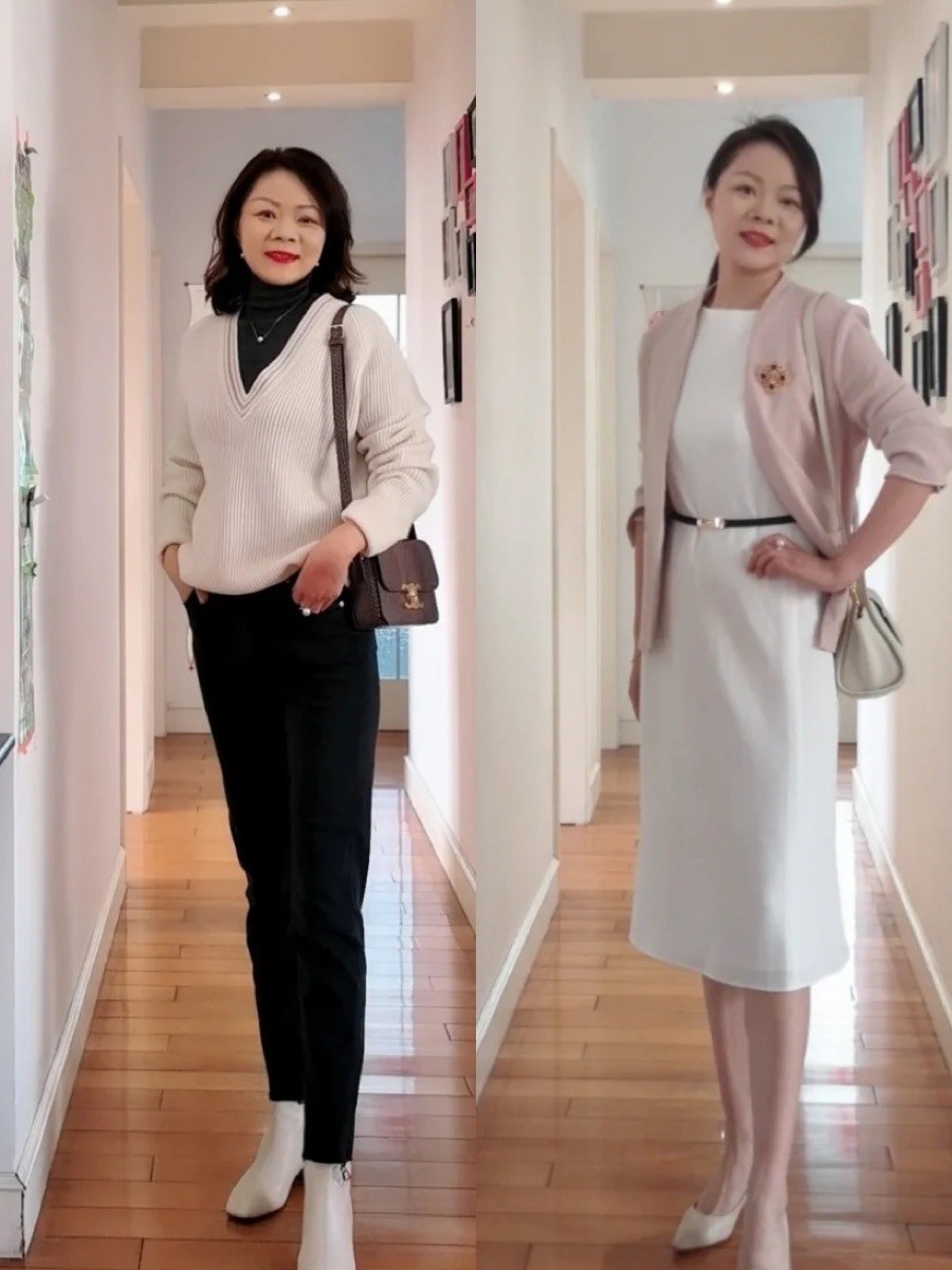 穿衣搭配|这个冬天爱上通勤风,40岁姐姐用白色构建“通勤穿搭”,好高级