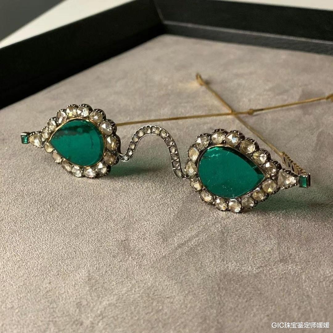 GIC珠宝鉴定师媛媛 古董宝石眼镜，用祖母绿和钻石作镜片，古人的豪气才是绝无仅有的