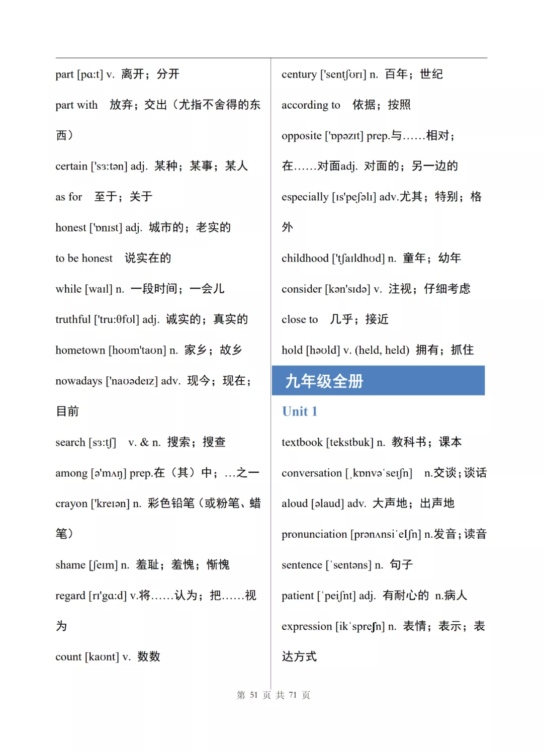 济南朗阁外语培训中心|【济南朗阁】初中三年,6本英语课本,汇成一份英语单词表!替孩子打印!