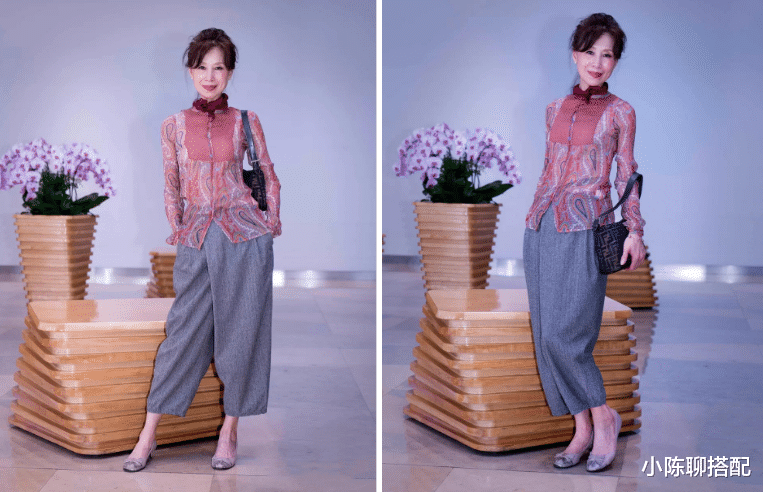 小陈聊搭配|这才是60岁该有的早秋穿搭！“衬衫+九分裤”，露出脚踝更时髦