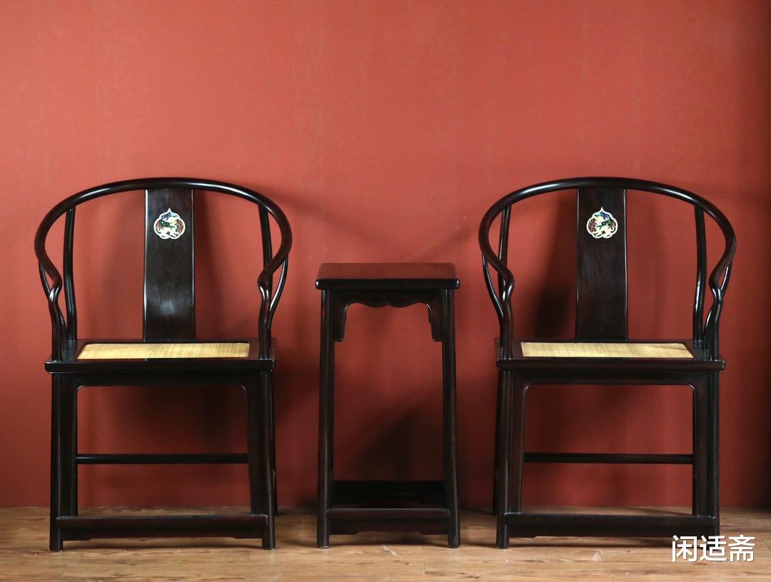 小叶紫檀|简约隽永，小叶紫檀百宝嵌瑞兽纹，拐手圈椅