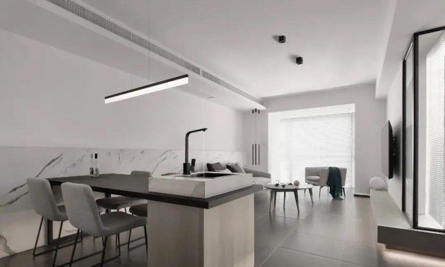 89平现代风三居室以黑白灰的基调精心营造一处舒适的精神堡垒