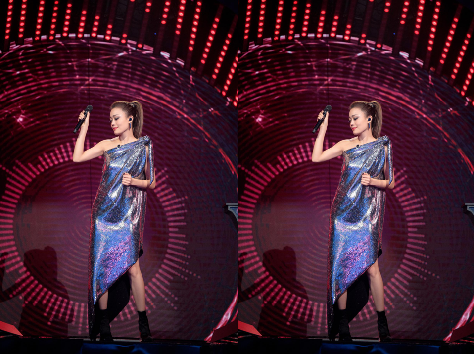 潮流搭配师甜甜|容祖儿的“斑马装”真的迷，蓝色亮片太有个性，一般人真别学