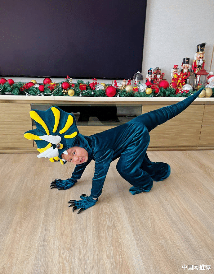 范丞丞|胡杏儿老公李承德晒娃，俩儿子身穿恐龙服呆萌可爱