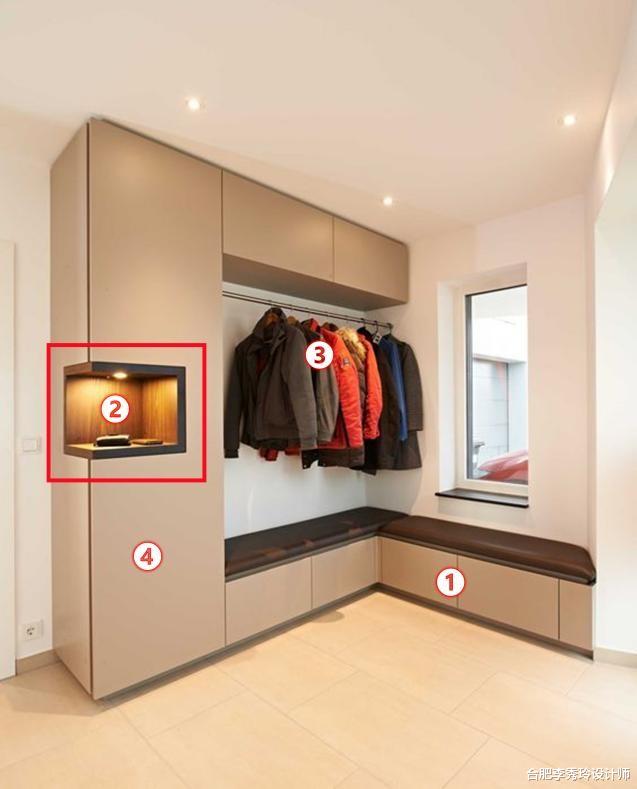 合肥李秀玲设计师|我考虑清楚了，玄关柜靠墙定制L型，储物量大，功能一体化也不挤