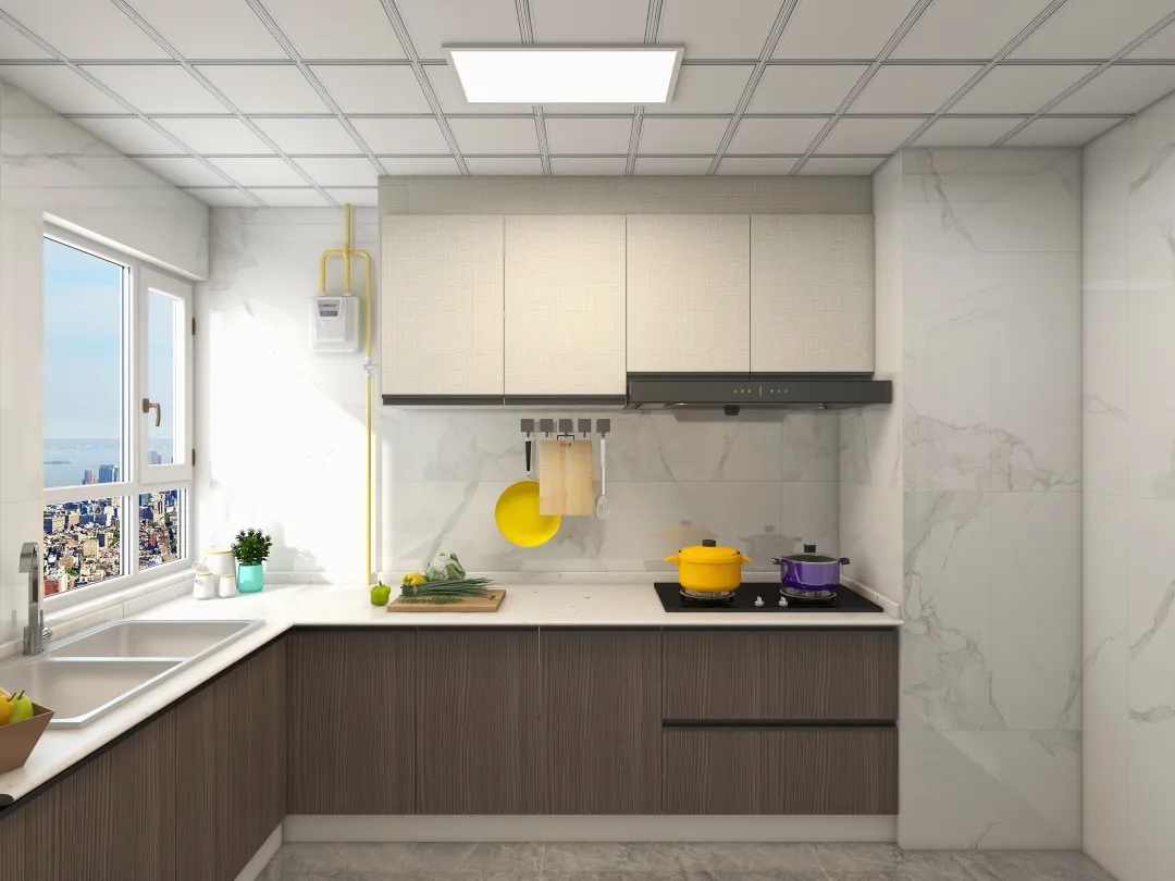 |这样的厨房设计布局，再小都不怕