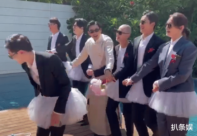 王彦霖|王彦霖接亲现场照曝光，尹正王鹤棣等伴郎穿小裙跳天鹅舞，超欢乐