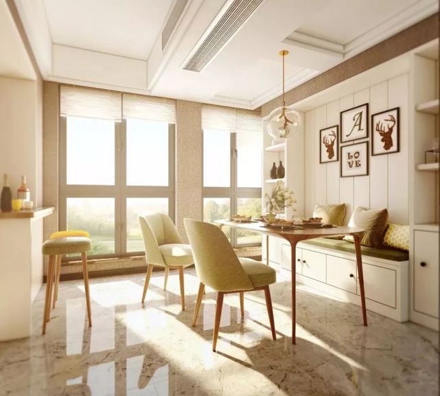 |1㎡的卡座餐厅，小户型餐厅就适合这样做，太实用了