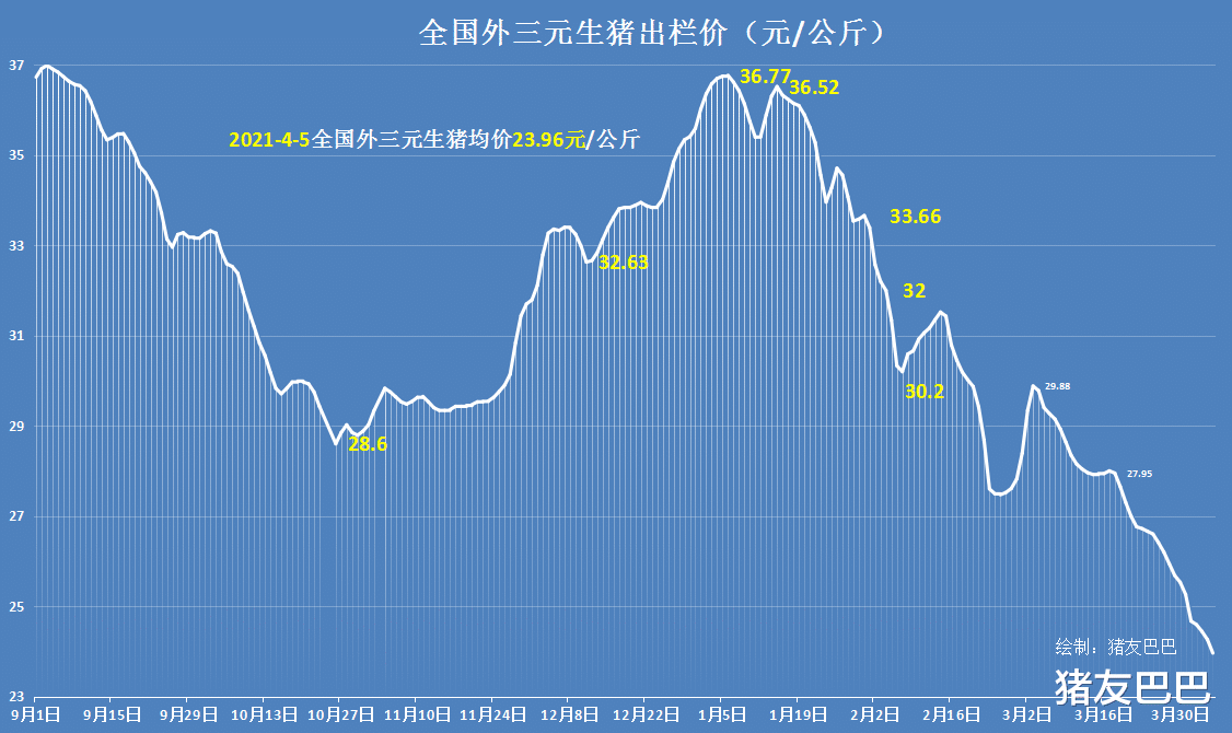 招商银行 4月5日,猪价走跌节后下跌加剧,4月行情要跌成“一地猪毛”?