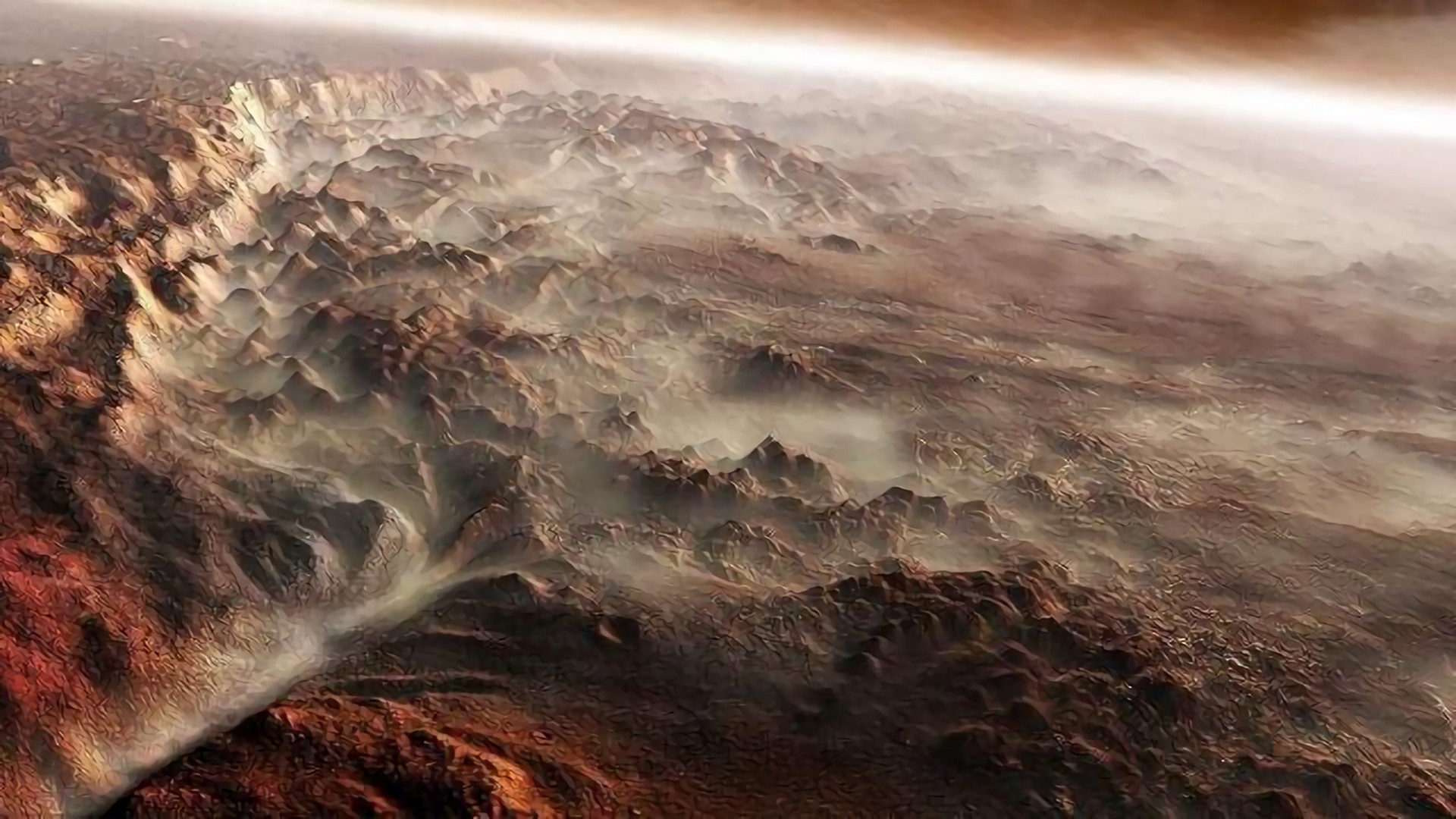 数亿年前,火山口湖泊泛滥,溢出的大规模洪水塑造了火星表面