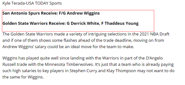 勇士队 美媒建议勇士1换2，单场36分后卫可来投奔，12+6老将当交易添头！