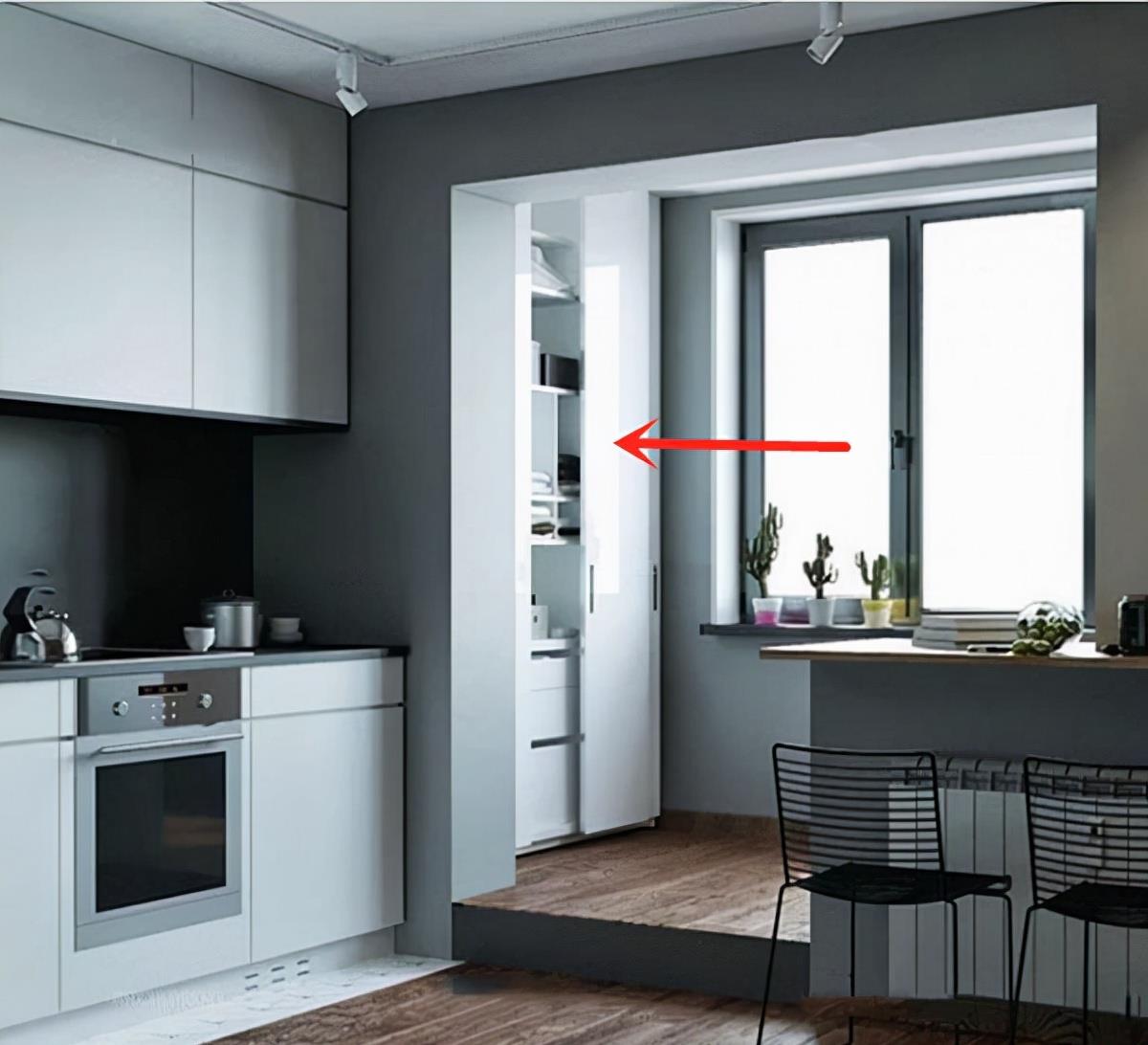 |说好买房送阳台，结果却在厨房！不足2㎡，打通隔墙围一圈卡座算了