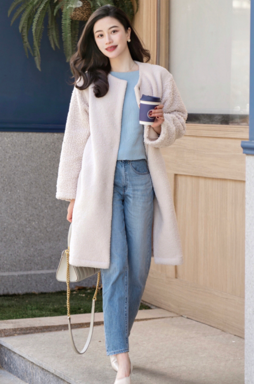 何有强 微胖的秋冬穿搭指南，羊羔毛大衣+长裤或连衣裙，保暖舒适又洋气