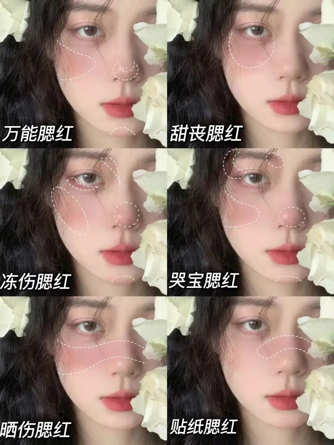 腮红 6种日常腮红画法｜各种脸型都可以！！！