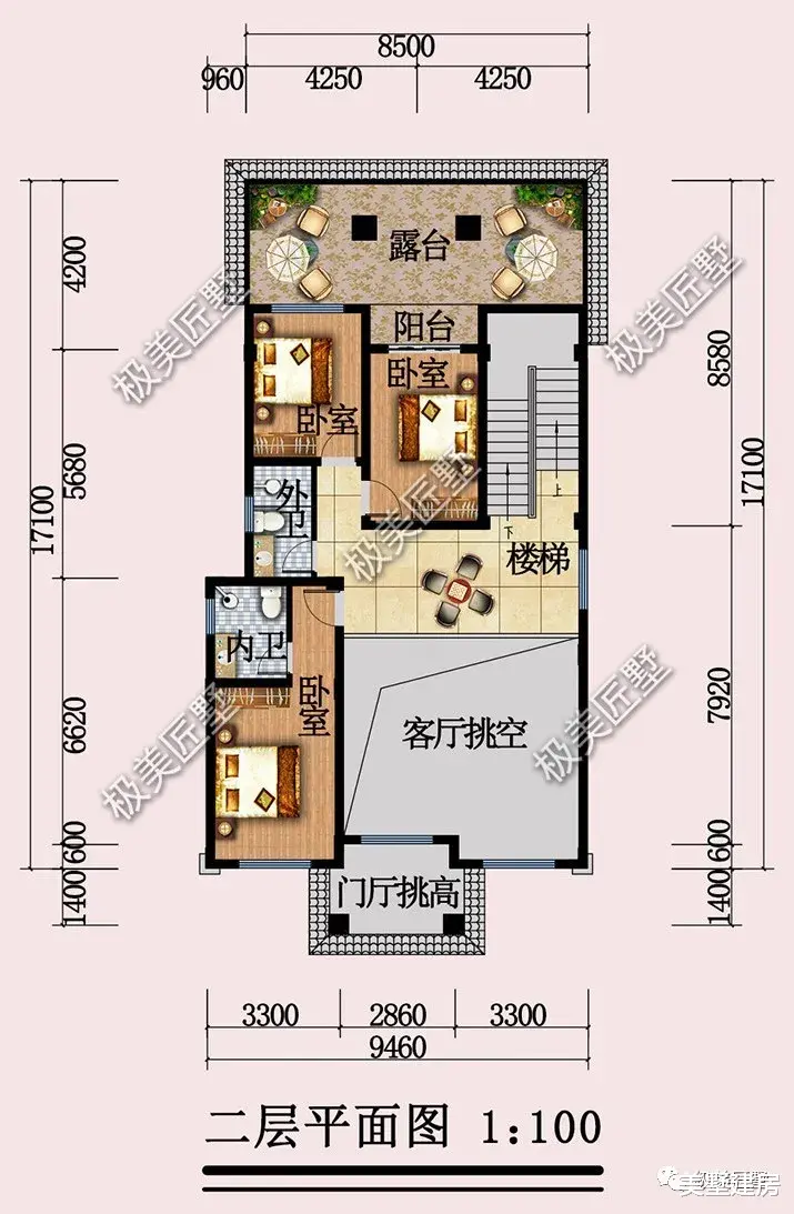 开间9.46米，新中式三层平顶别墅，早建早享受！