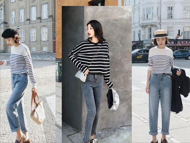 宝贝你别闹 秋天穿条纹衫，简单又好搭配，外穿层次感十足，内搭优雅大方