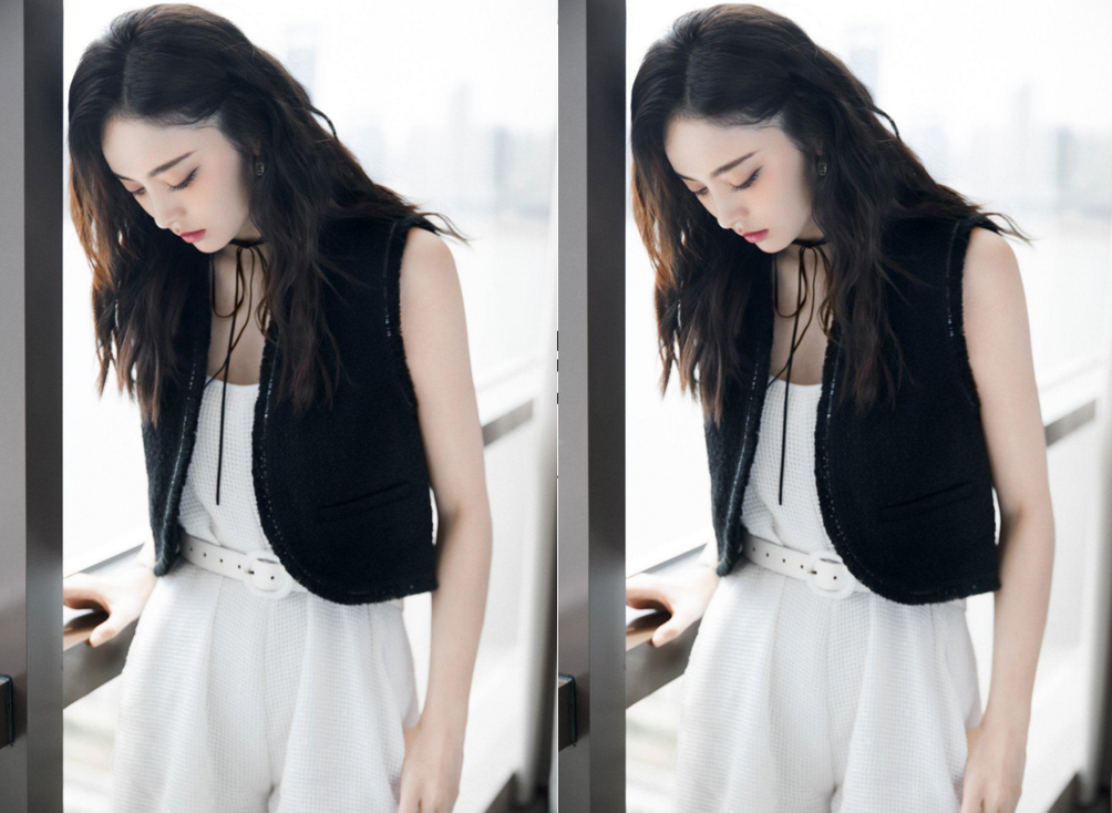 潮流搭配师甜甜|古力娜扎黑白搭配秒变“酷girl”，卷发造型随性慵懒，满满的氛围感