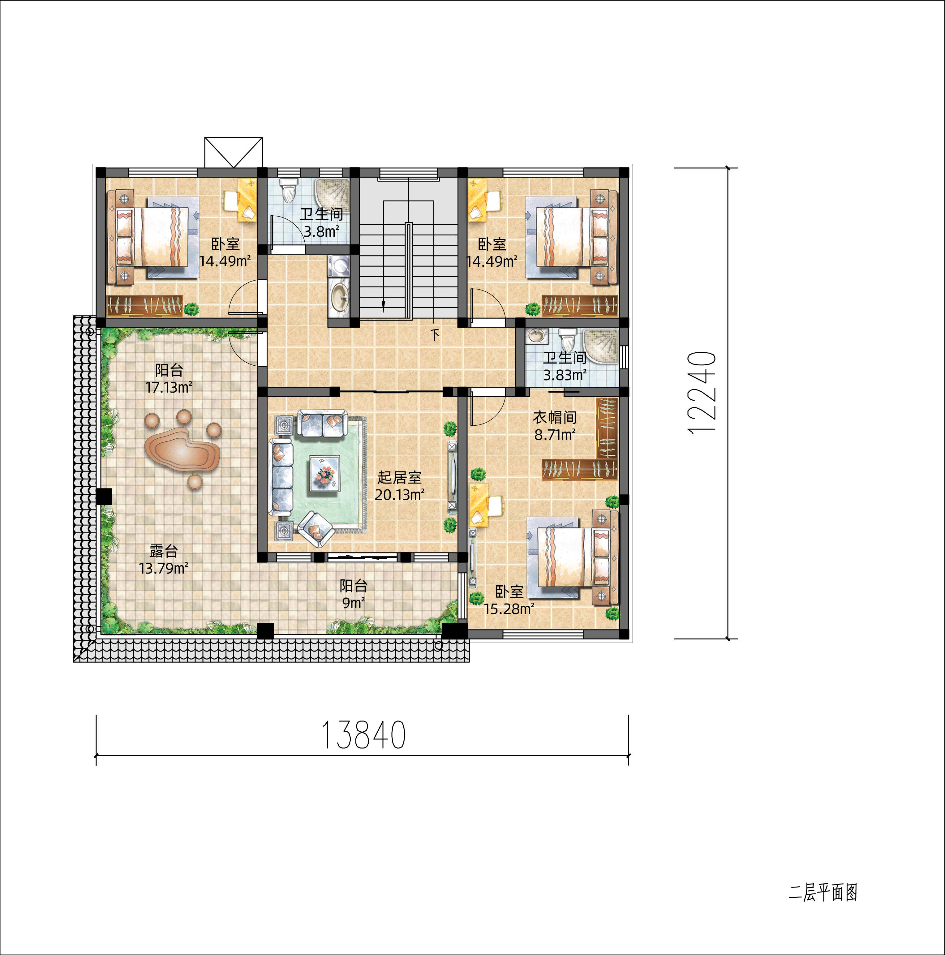带露台法式二层住宅，白色更显浪漫