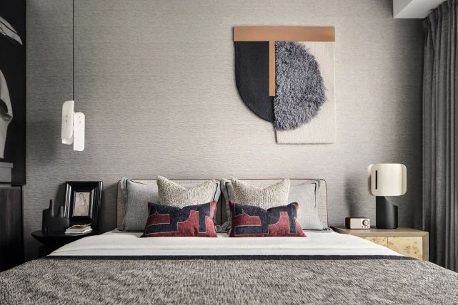 180平超大横厅的现代风,落地窗连接着各个功能区域