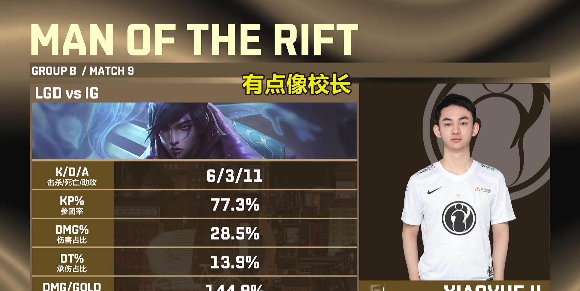 tes战队|抽卡的神！IG全胜晋级德杯8强，“双月”组合猛C，AD长得像王校长