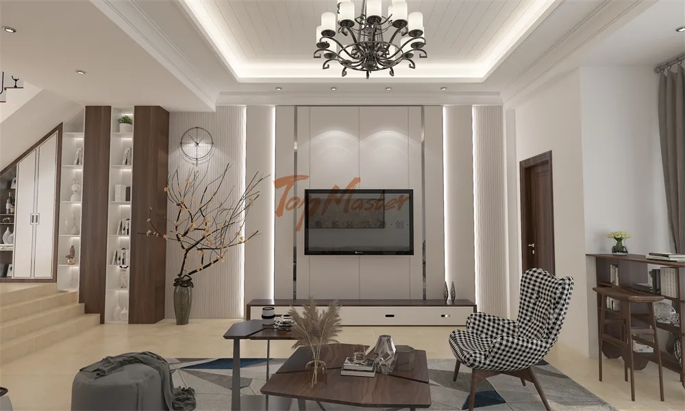 【鲁班装饰】紫鸢堡400㎡现代风格，家的雕刻