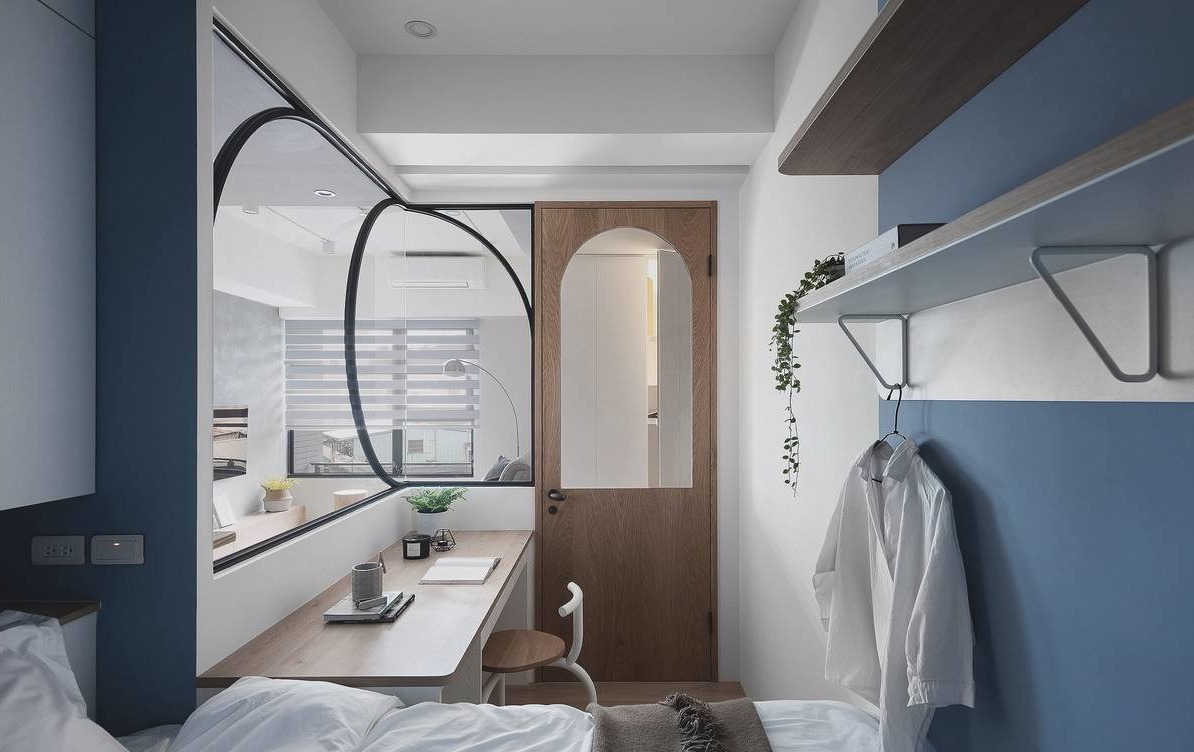 |66平二居小户型设计，蓝色系的北欧风空间美感，合理布局让空间更宽敞！