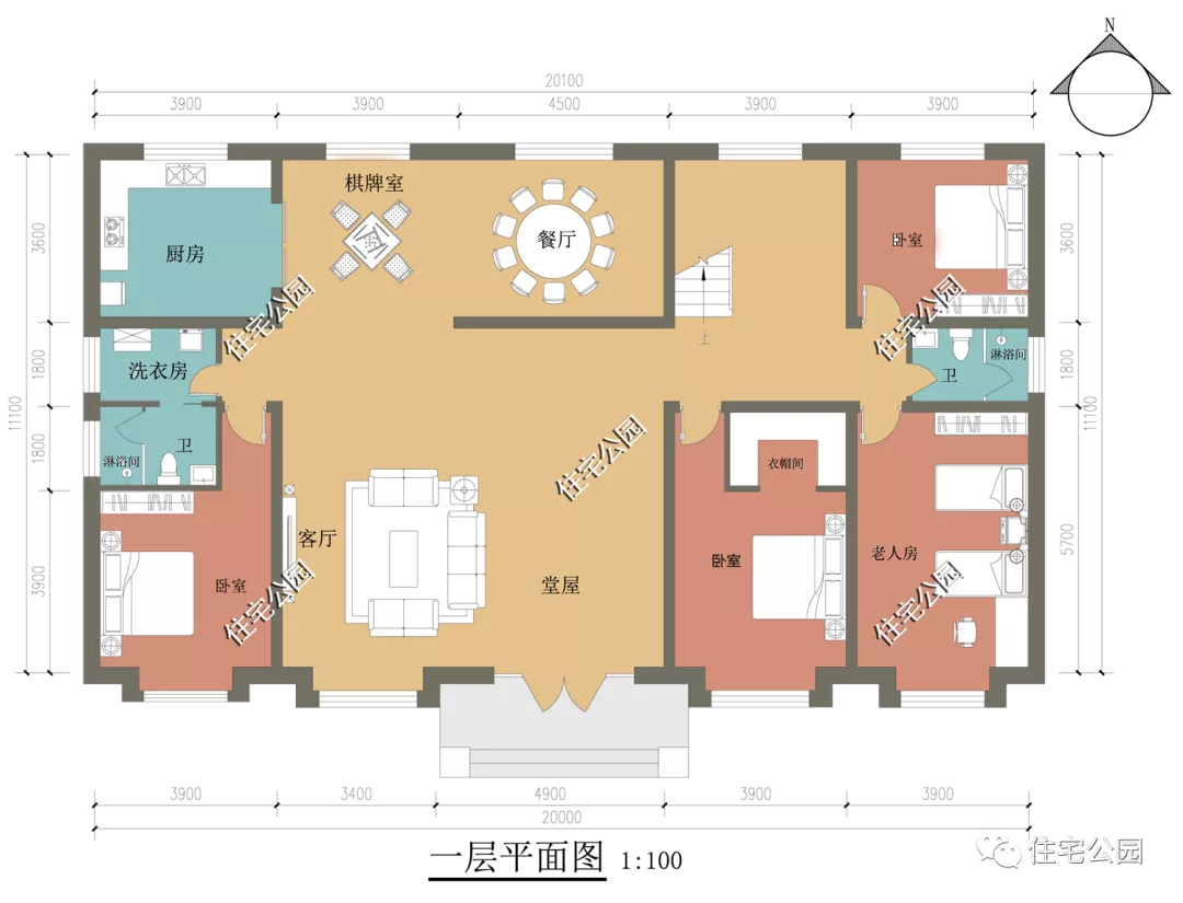 青岛市|精选图库：15套带堂屋的户型合集，总有一套适合你