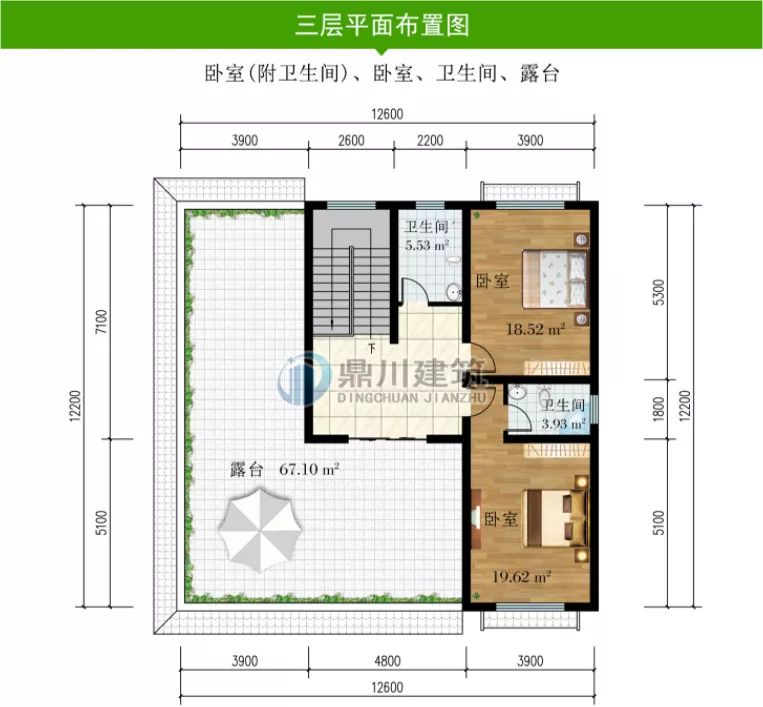 12×12米三层中式别墅，7室3厅+茶室+车库，让人一见倾心