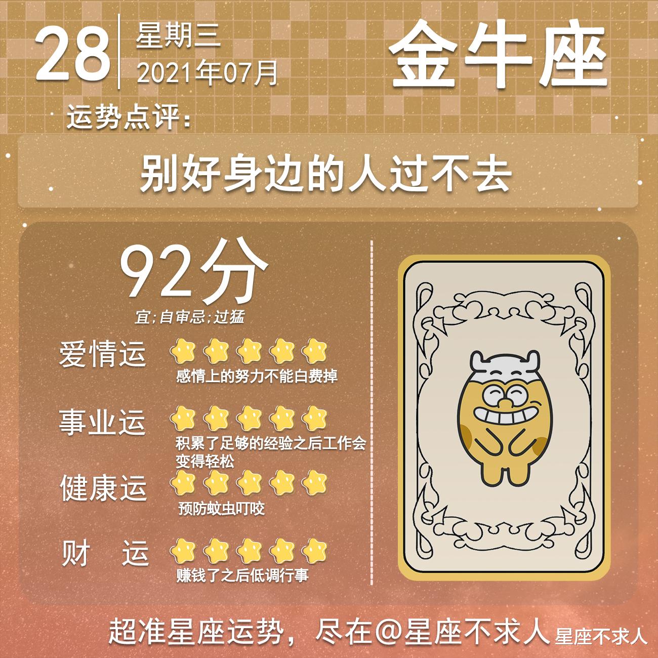星座不求人|十二星座7月28号运势