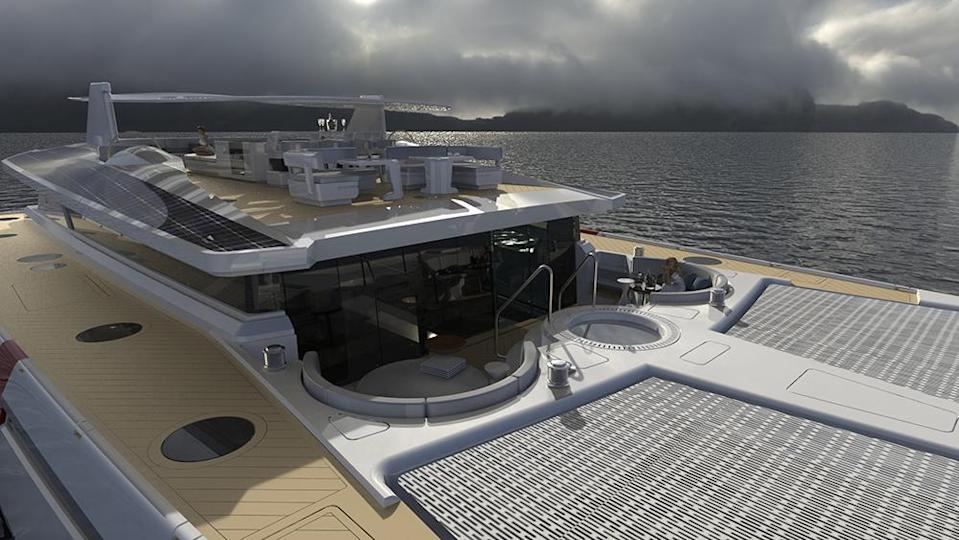 flyaway 零排放的氢动力双体游艇，可以带你到地球任何角落