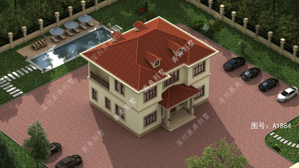 这款两层欧式别墅，花20万左右建一栋，满足居住需求。