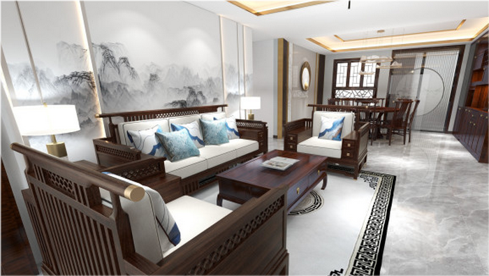 康业传承家具馆|以实木原主风凸显新中式风格