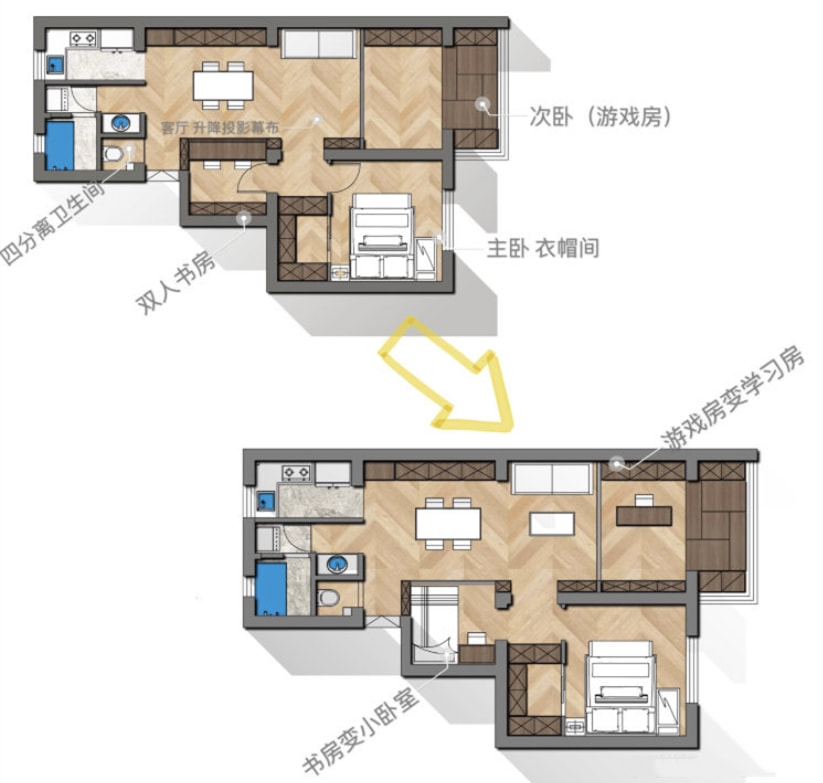 上海一宝妈将60平小家爆改出3室，坚持卫浴四分离，装修细节令人佩服