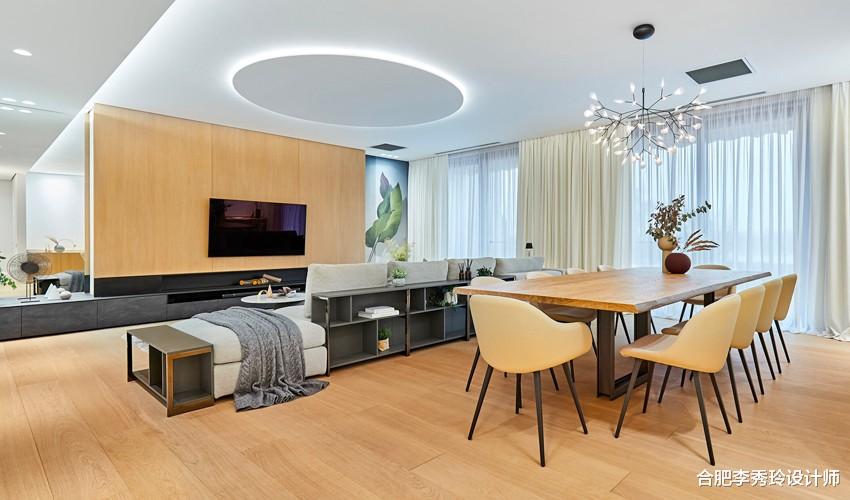 173㎡复式，全屋木饰面、大理石、灯带做装饰，奢华但不“壕”