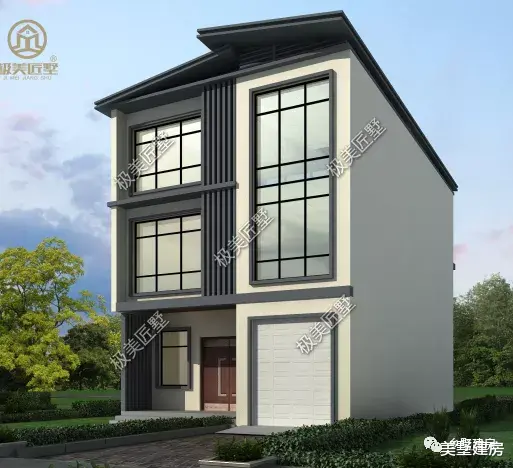 设计师|9×17.04米，带车库设计的现代风三层别墅，美观又大气！