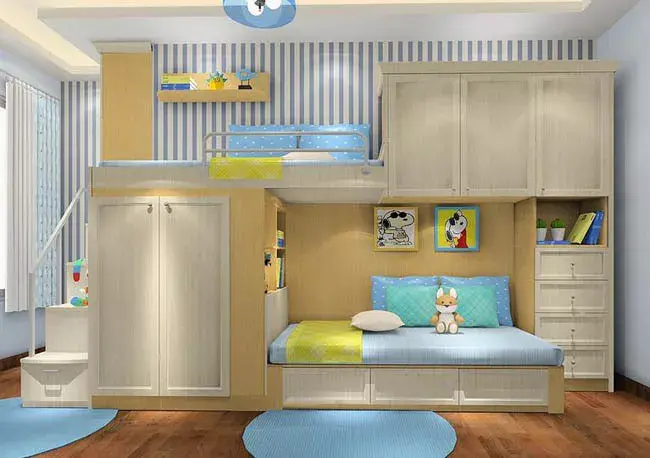 小户型儿童房装修设计的福音,再也不用担心房子面积不够用啦!