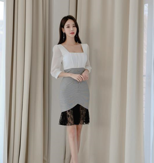 壹品穿搭|女神孙允珠高清时尚搭配：灰蒙紫雾白月牙温柔扇叶衣裙