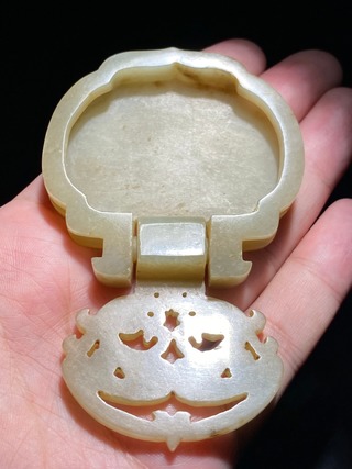 鸳鸯|清中期 和田玉籽料 鸳鸯荷塘纹 提携