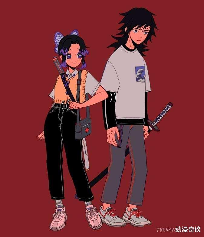 蝴蝶|用美漫风打开鬼灭之刃,伊之助是美女,蝴蝶忍和义勇像姐弟