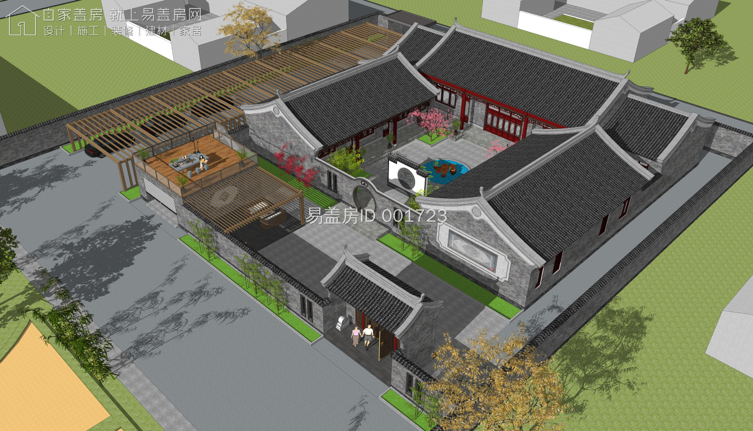 面宽\t27.2米 进深 32.2米 河北唐山王家中式三合院